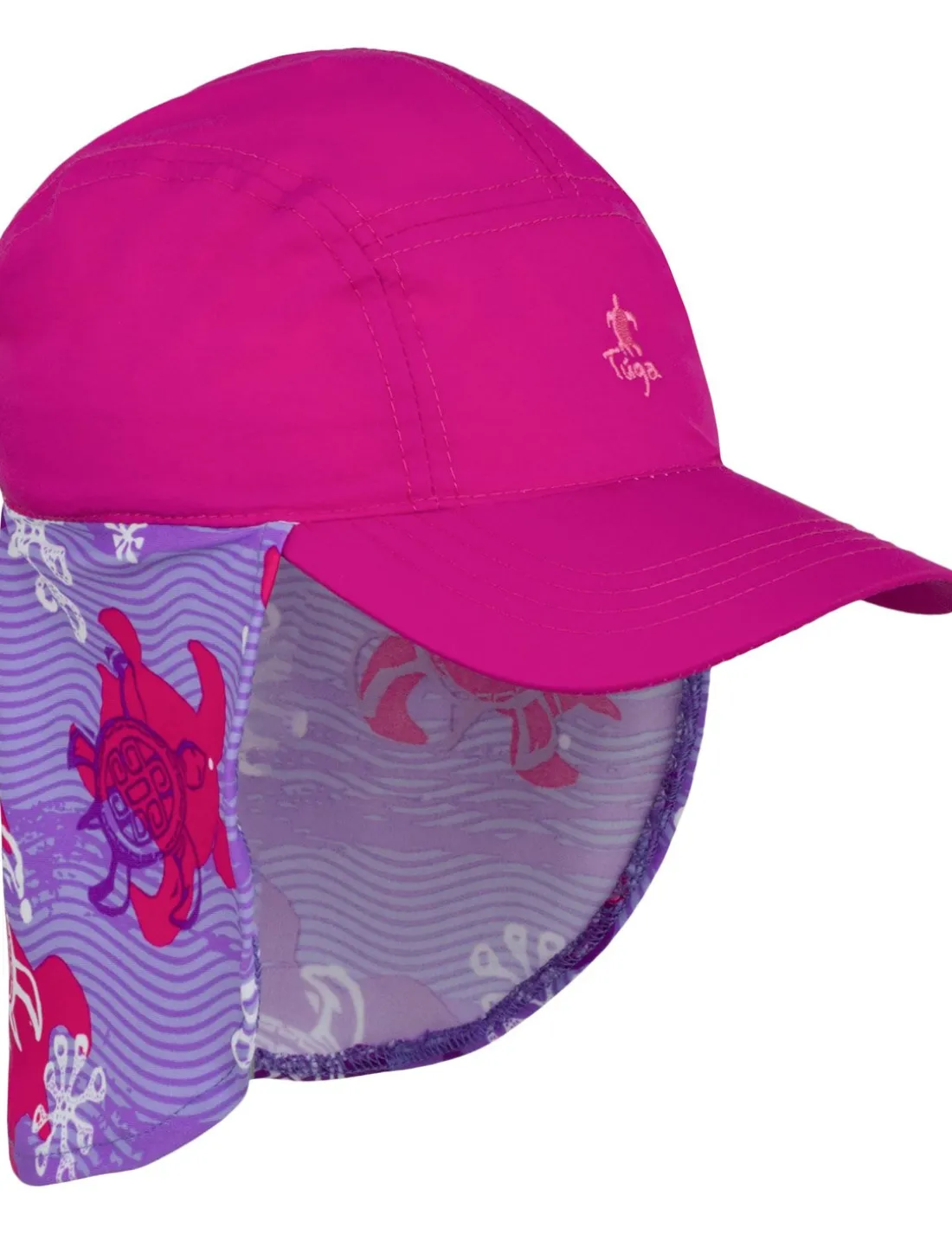 Flap Sun Hat - Purple Wave