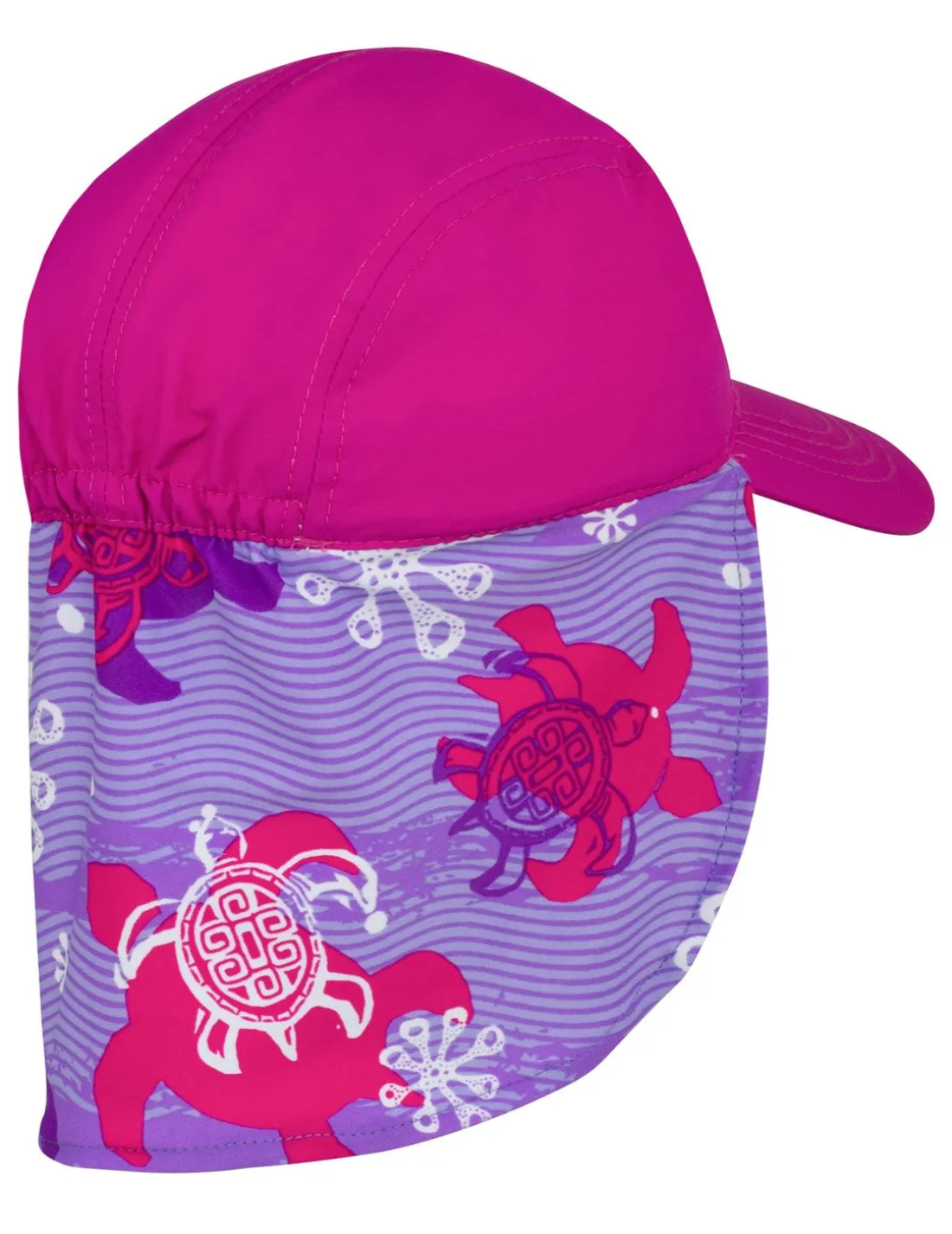 Flap Sun Hat - Purple Wave