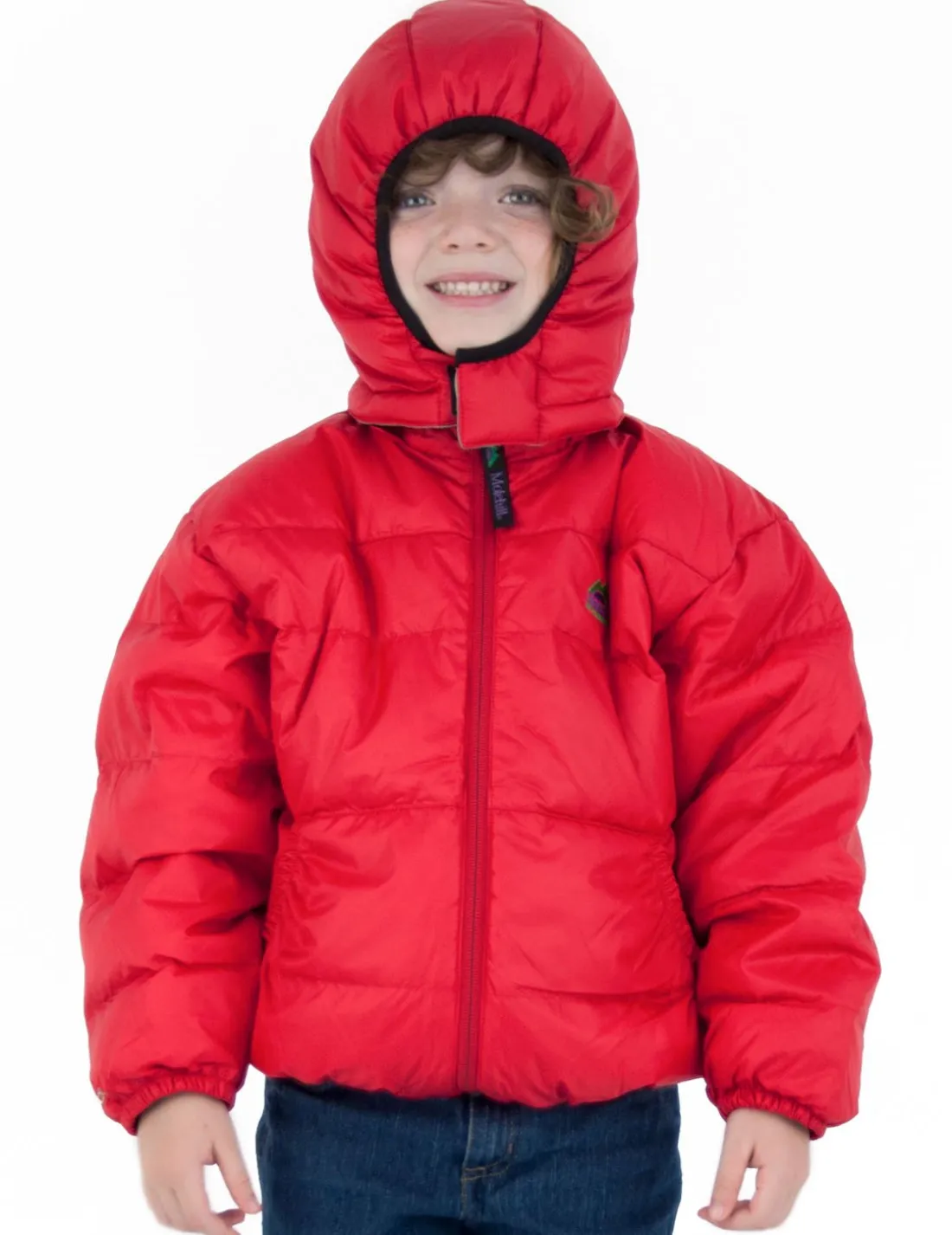 Kids Down Hooded Jacket - Engine Red
