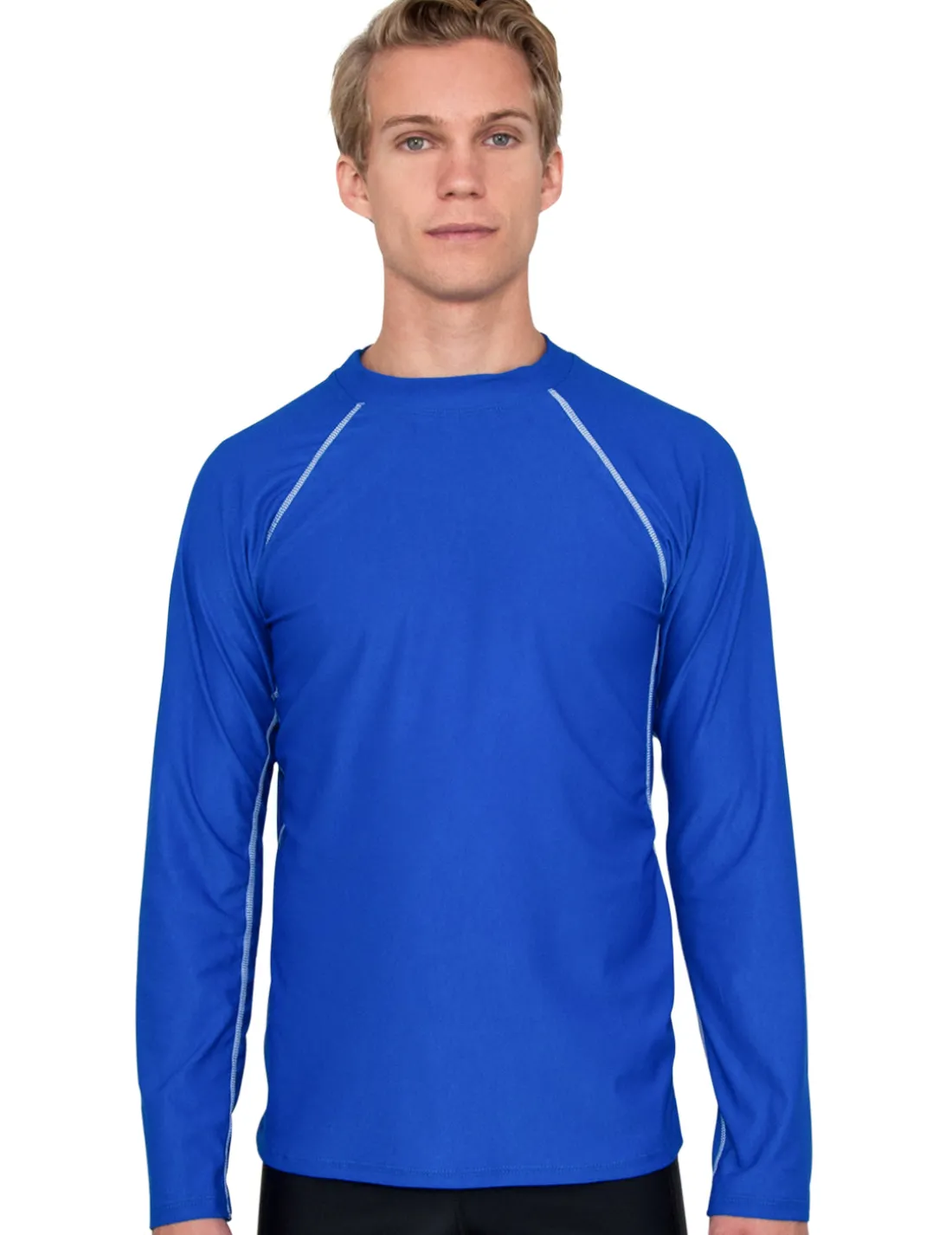 Men's Chlorine Resistant Long Sleeve Rash Guard - Royal