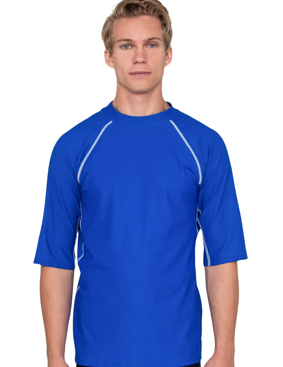 Men's Chlorine Resistant Short Sleeve Rash Guard - Royal