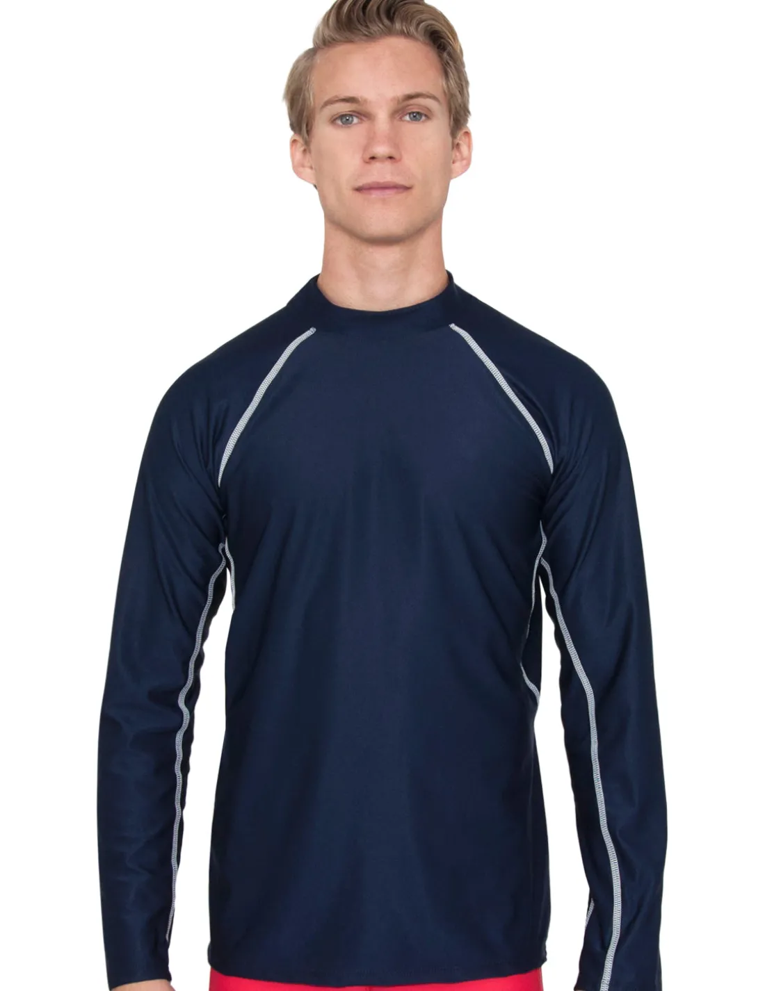 Men's Chlorine Resistant Long Sleeve Rash Guard - Navy