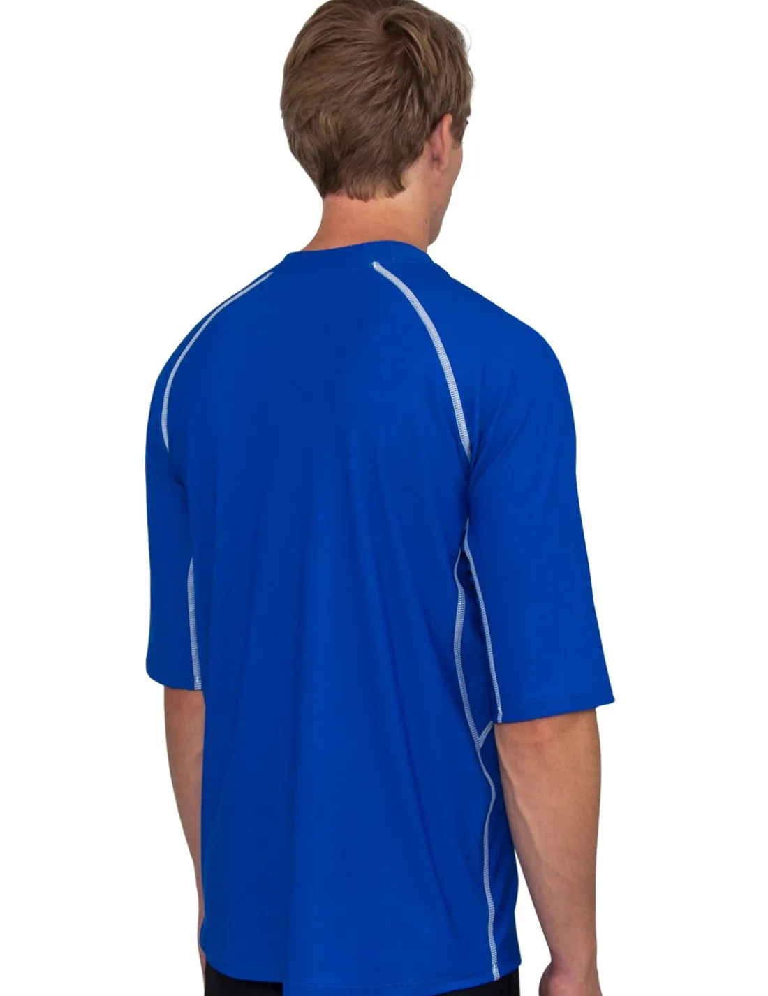 Men's Chlorine Resistant Short Sleeve Rash Guard - Royal