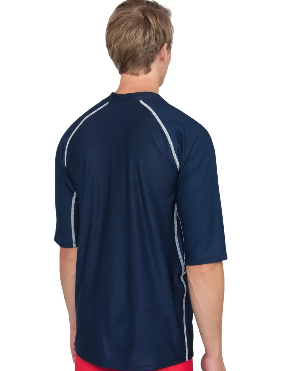 Men's Chlorine Resistant Short Sleeve Rash Guard - Navy