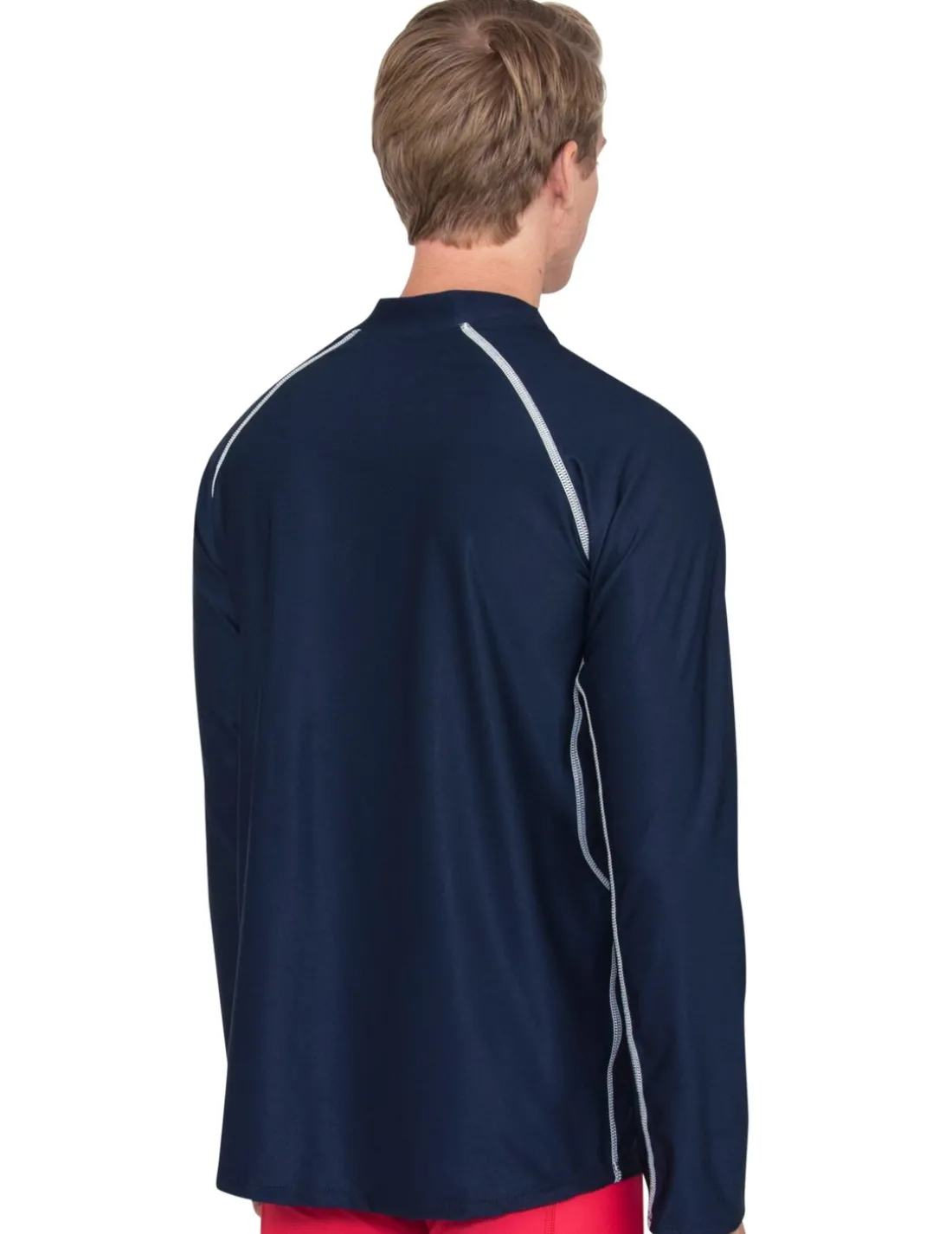 Men's Chlorine Resistant Long Sleeve Rash Guard - Navy