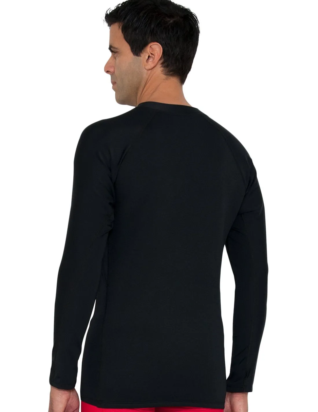 Men's Hybrid Thermal Zip Rash Guard - Black