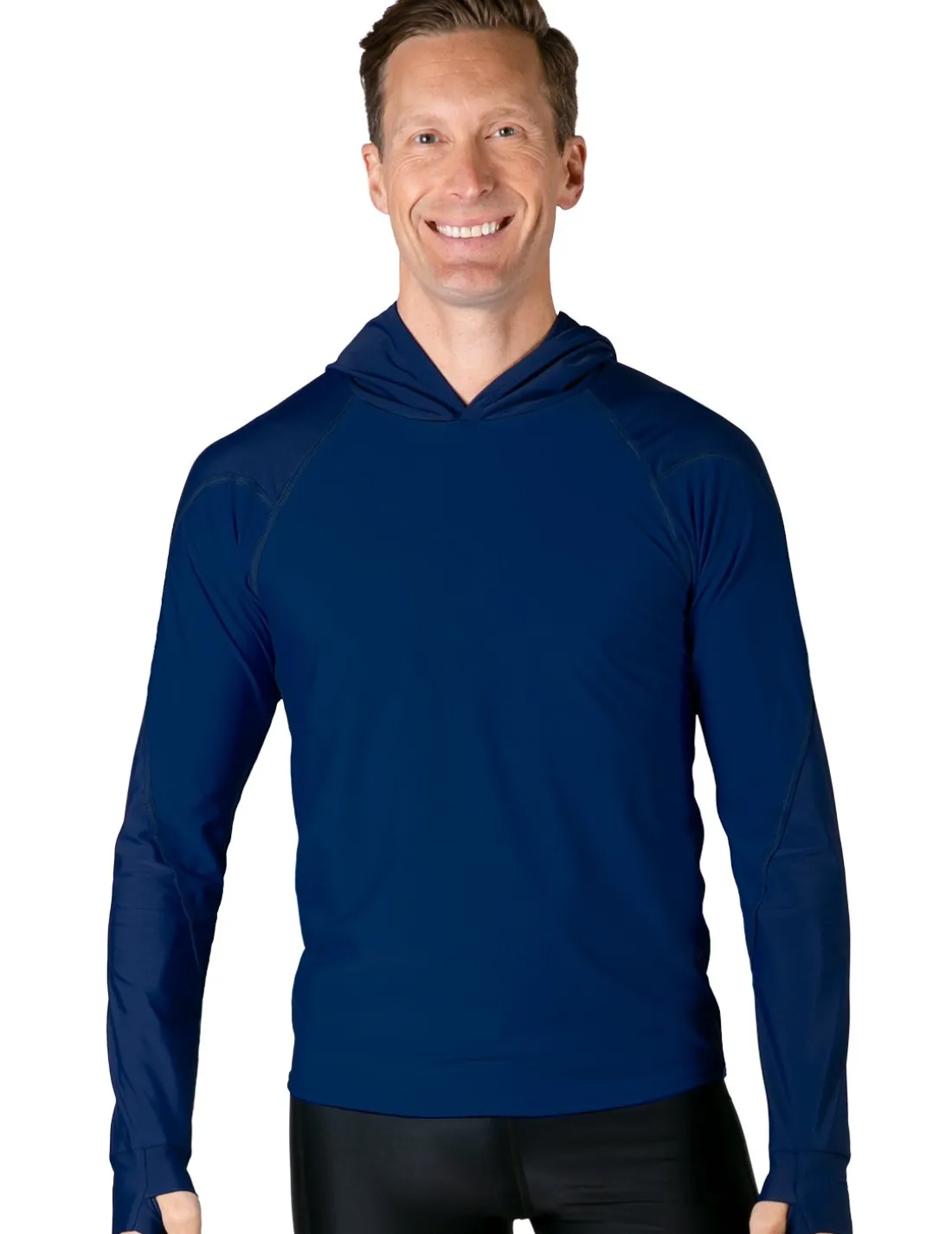 Men's Swim Crest Rash Guard Relaxed Hoodie - Navy
