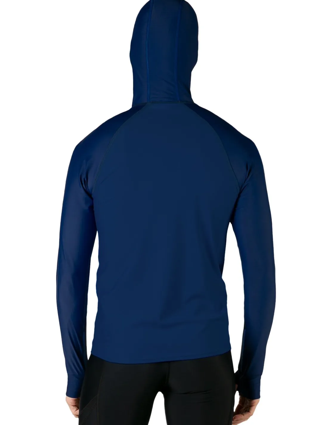 Men's Swim Crest Rash Guard with Fitted Hoodie - Navy
