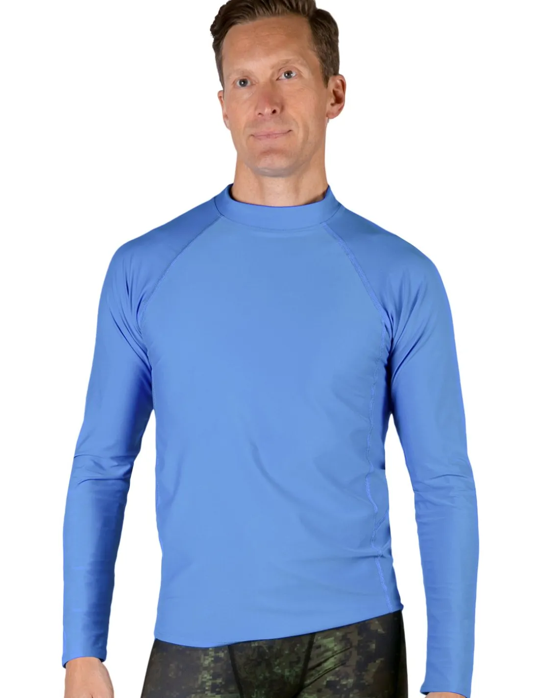 Men's Swim Performance Long Sleeve Rash Guard - Spa Blue