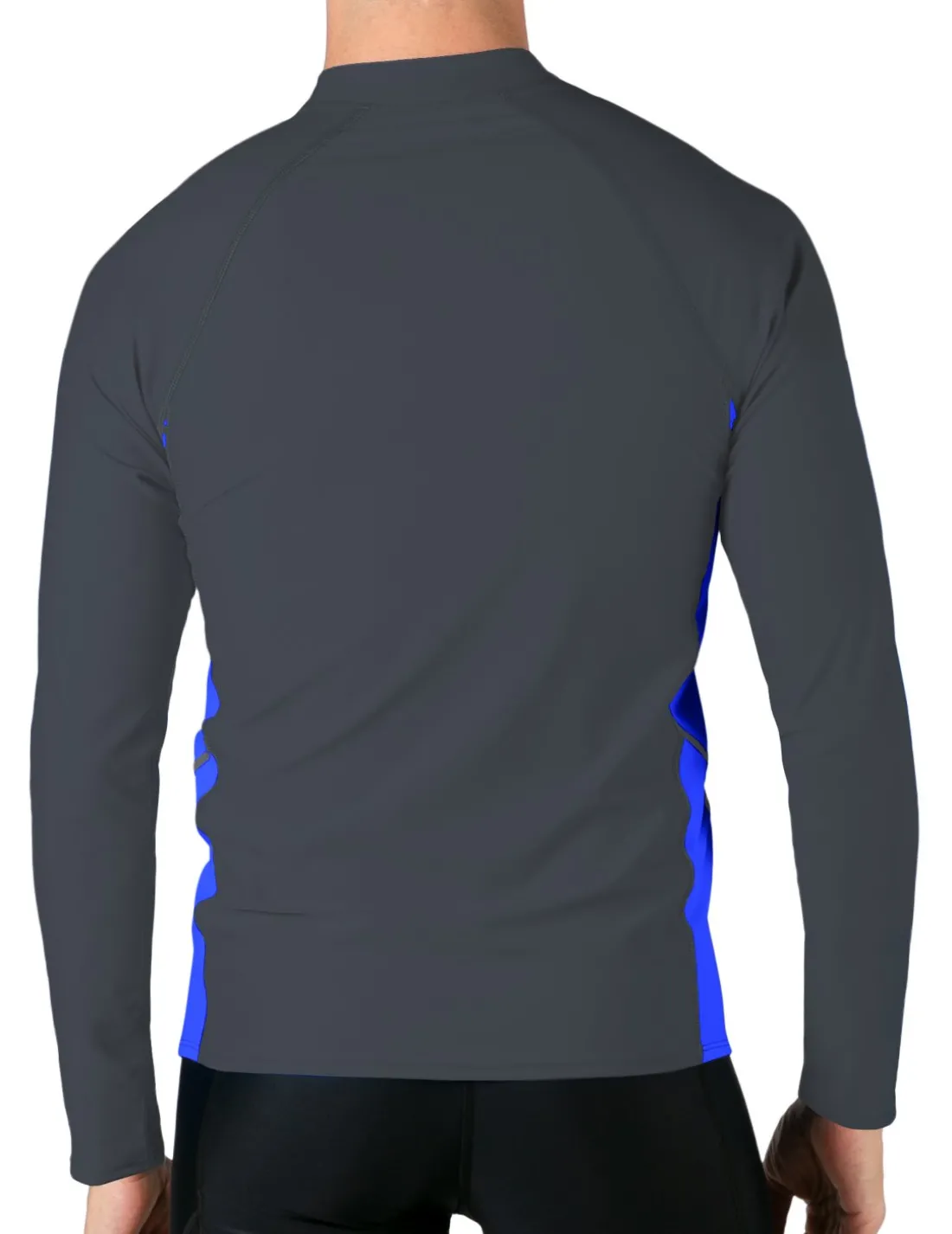 Men's Swim Performance Long Sleeve Rash Guard - Dark Gray / Royal