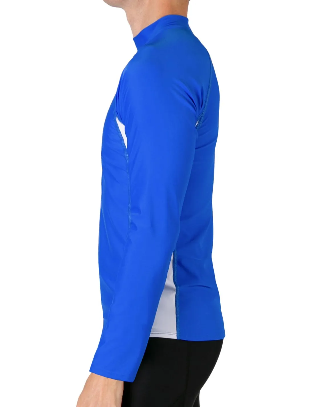 Men's Swim Performance Long Sleeve Rash Guard - Royal / White