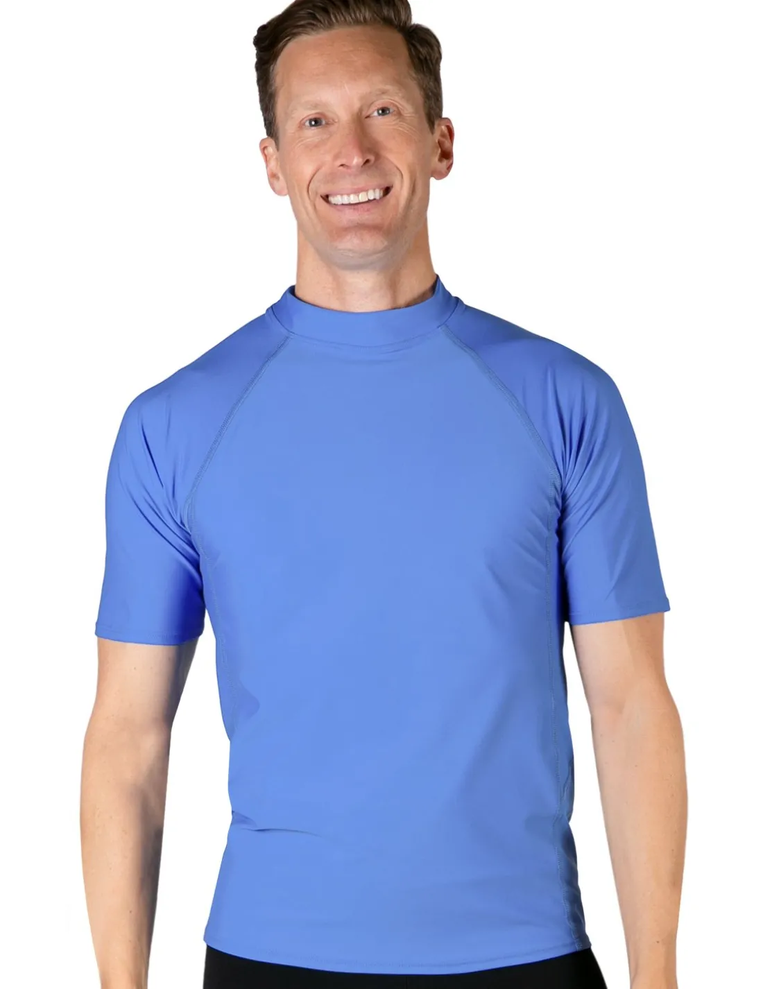 Men's Swim Performance Short Sleeve Rash Guard - Spa Blue