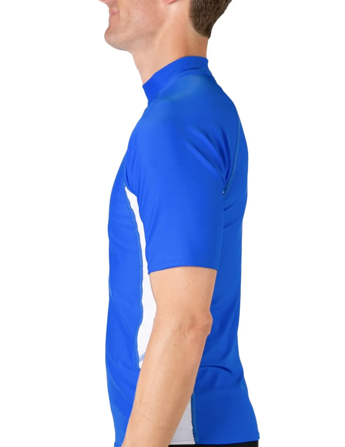 Men's Swim Performance Short Sleeve Rash Guard - Royal / White