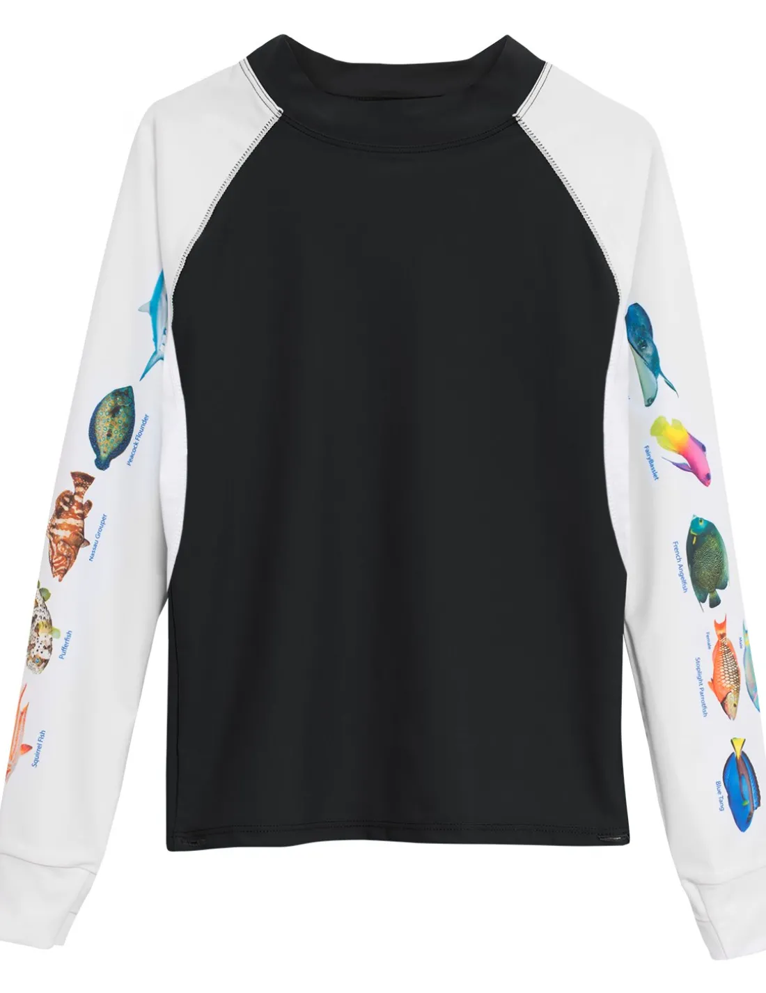 Men's Snorkel Caribbean Fish ID Rash Guard - Black