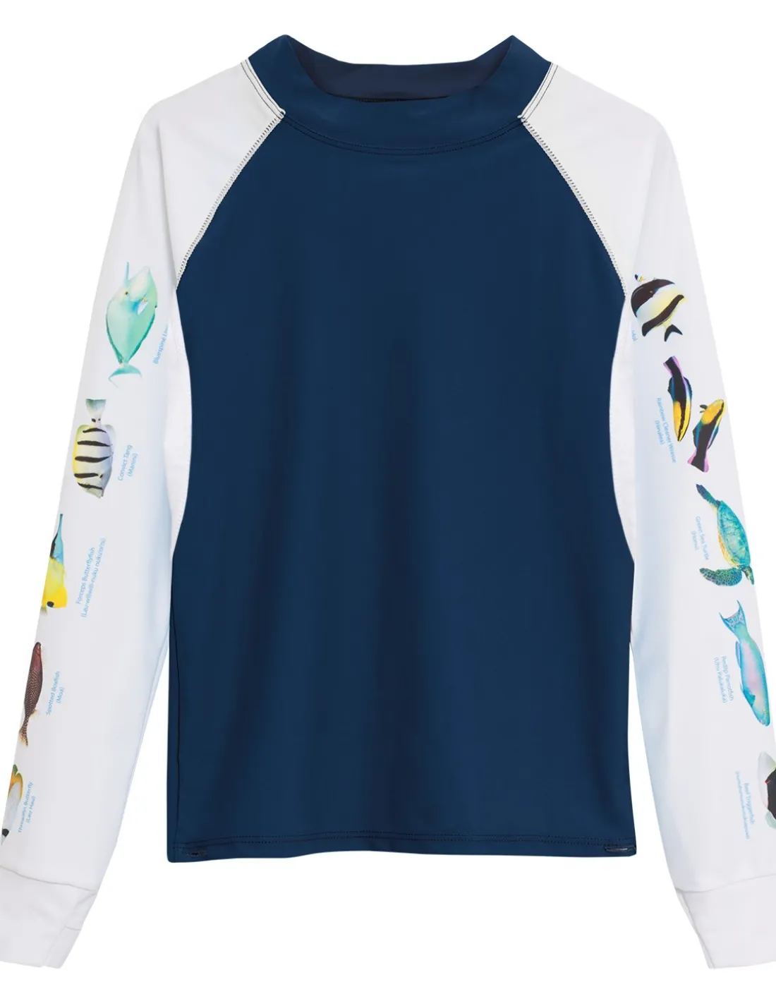 Men's Snorkel Hawaii Fish ID Rash Guard - Navy