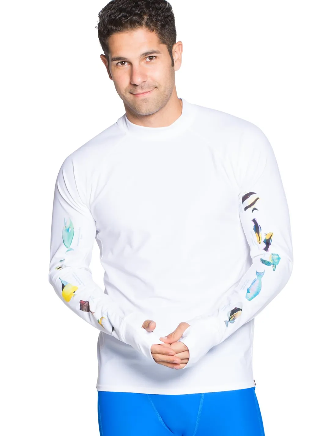 Men's Snorkel Hawaii Fish ID Rash Guard - White
