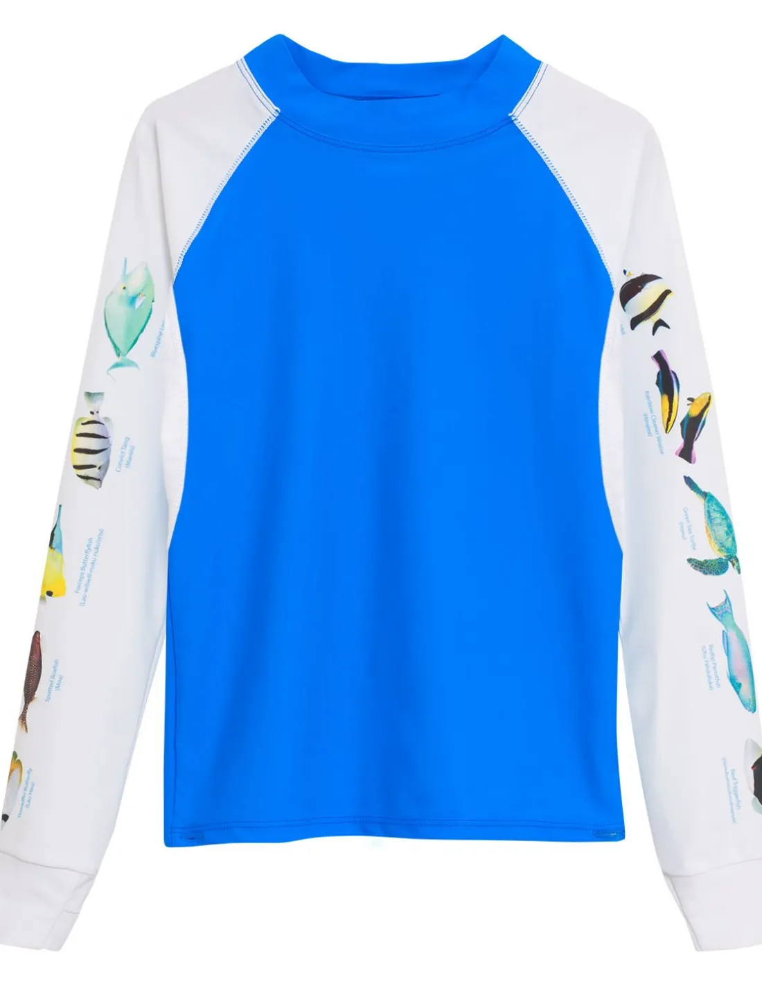 Men's Snorkel Hawaii Fish ID Rash Guard - Royal
