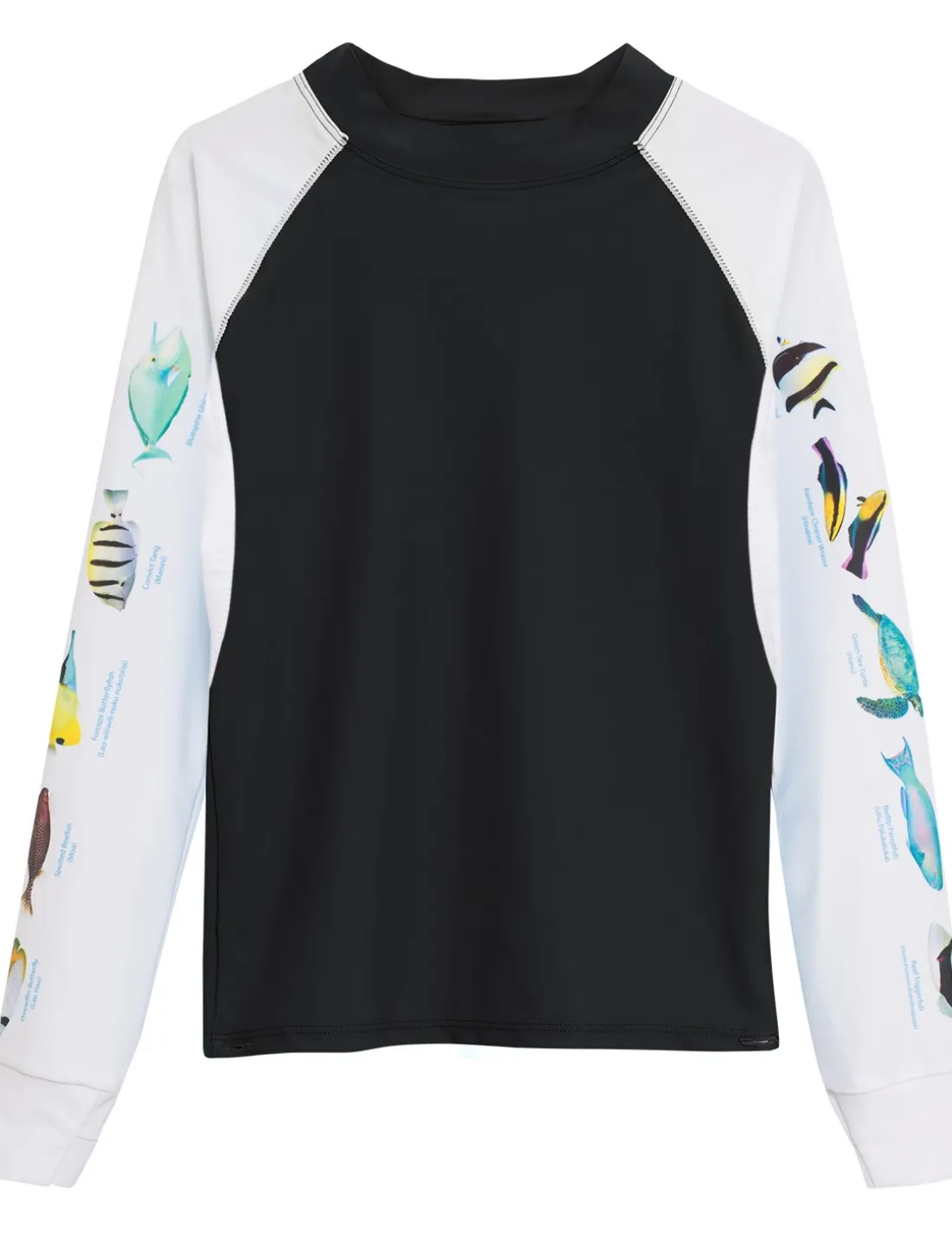 Men's Snorkel Hawaii Fish ID Rash Guard - Black