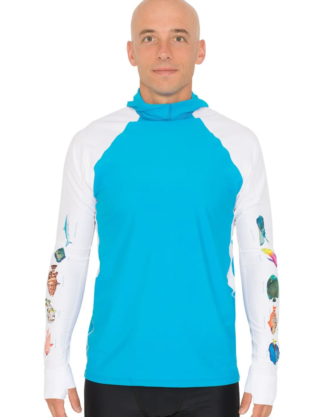 Men's Snorkel Hoodie Rash Guard - Caribbean Fish ID - Hawaii