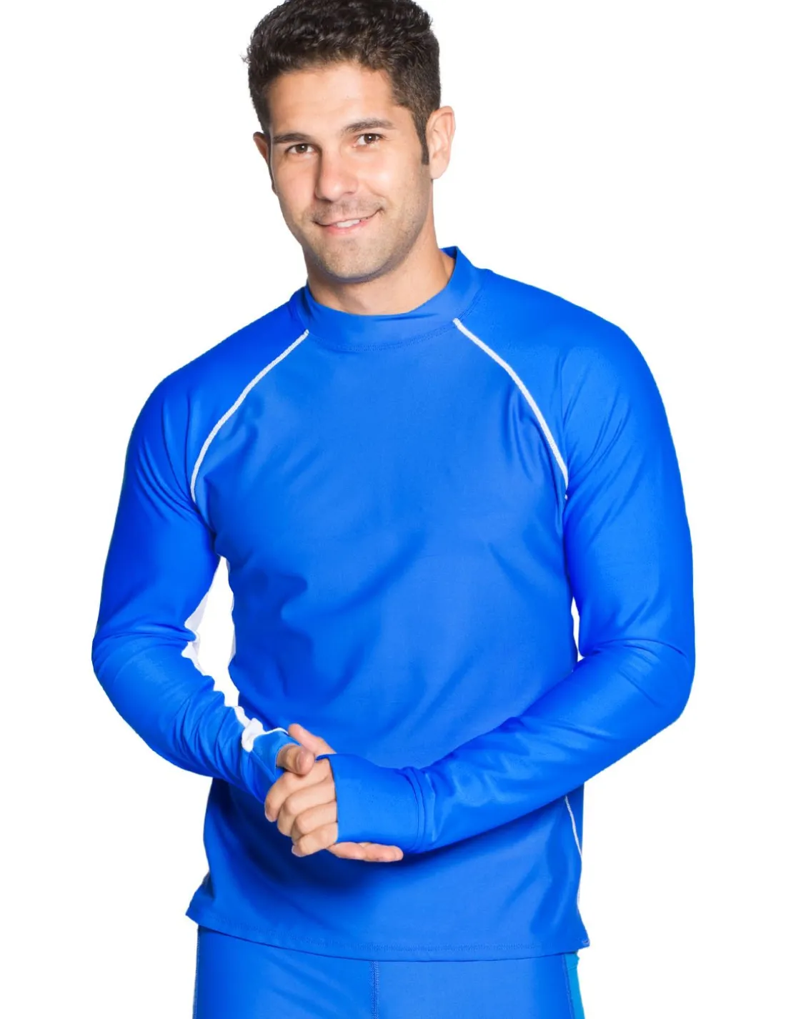 Men's Snorkel Long Sleeve Rash Guard - Royal/White