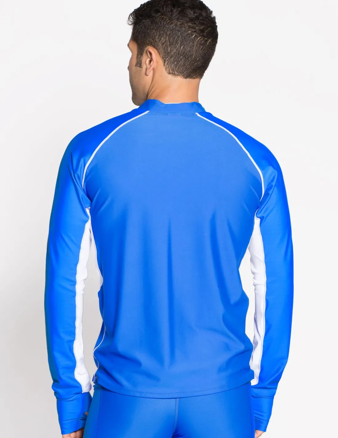 Men's Snorkel Long Sleeve Rash Guard - Royal/White