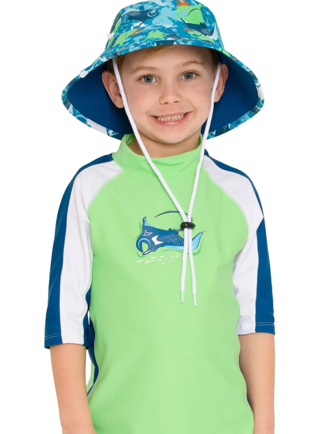 Reversible Bucket Sun Hat - Sapphire Manta