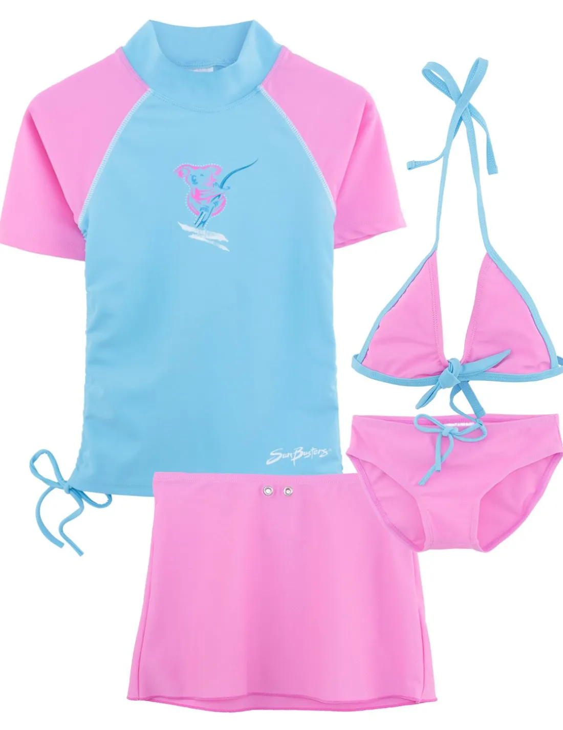Ruched 4 Piece Swim Set - Mallow