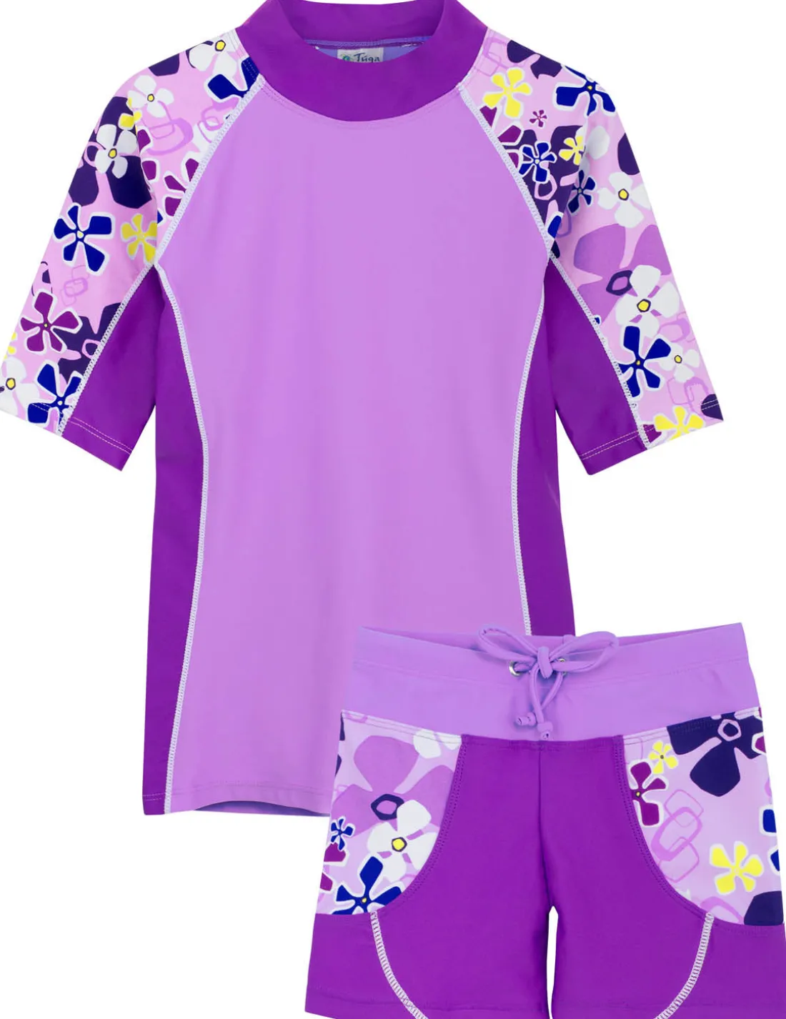 Seaside Rash Guard & Swim Short - Verbena