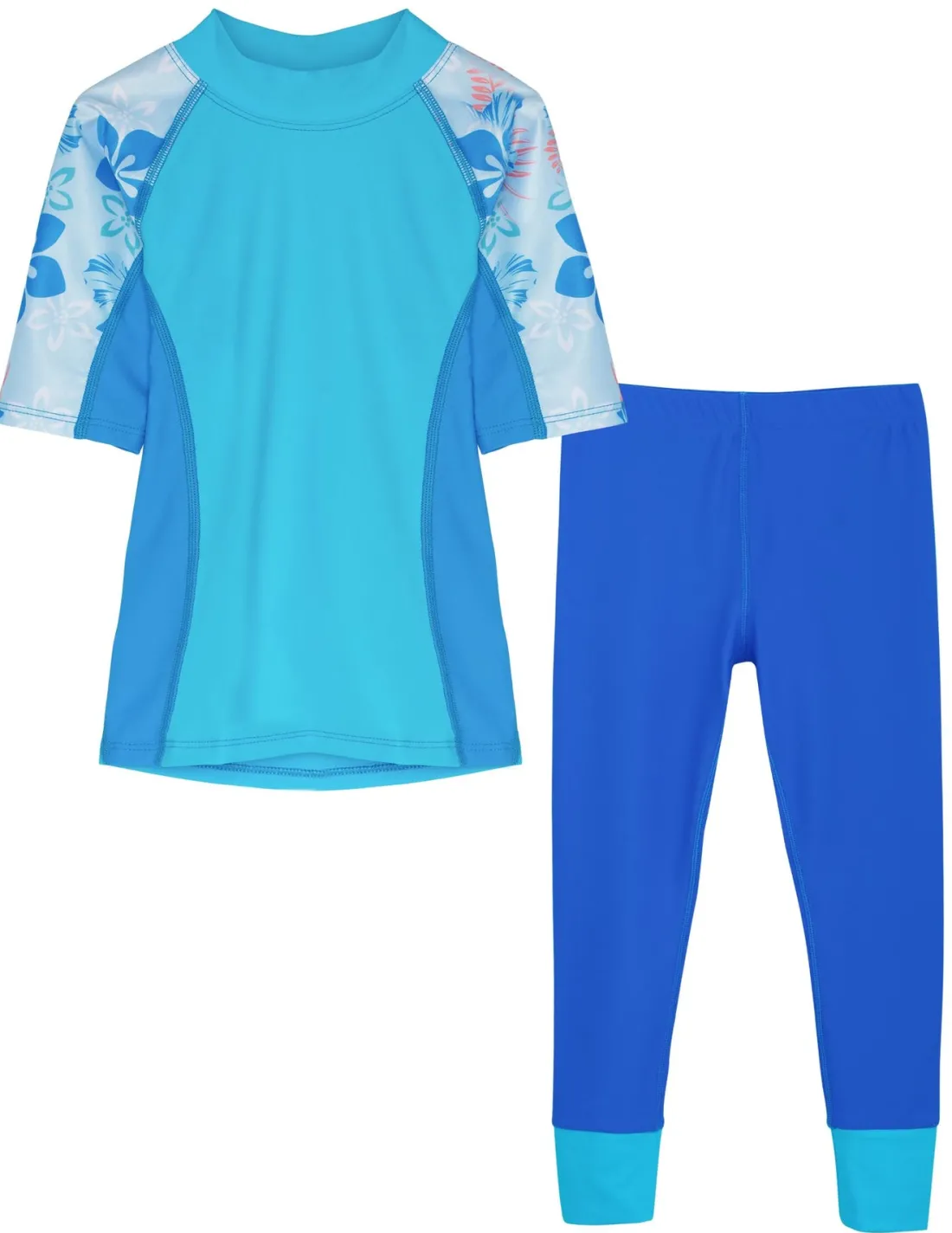 Seaside Rash Guard & Swim Legging - Celeste