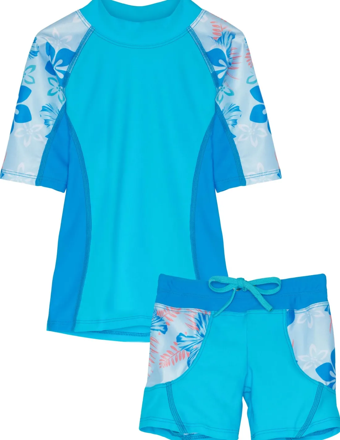 Seaside Rash Guard & Swim Short - Celeste (MADE IN USA)