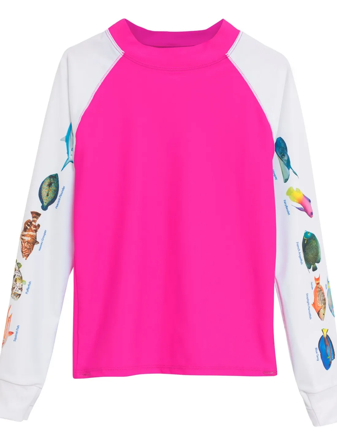 Snorkel Caribbean Fish ID Rash Guard - Fuchsia