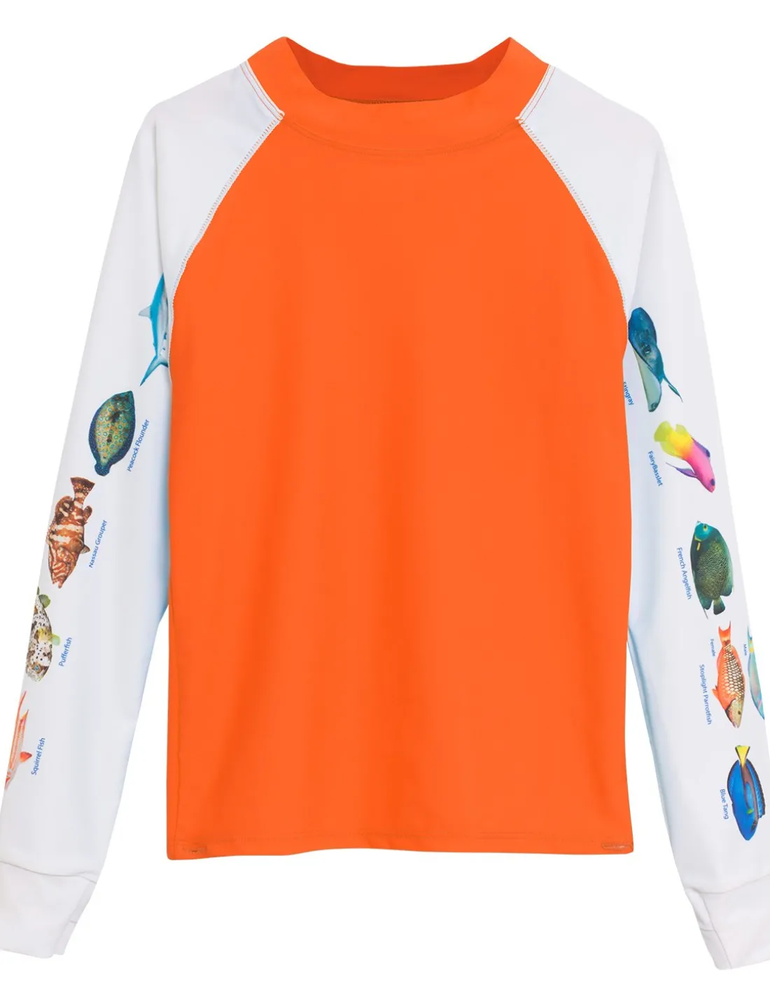 Snorkel Caribbean Fish ID Rash Guard - Orange