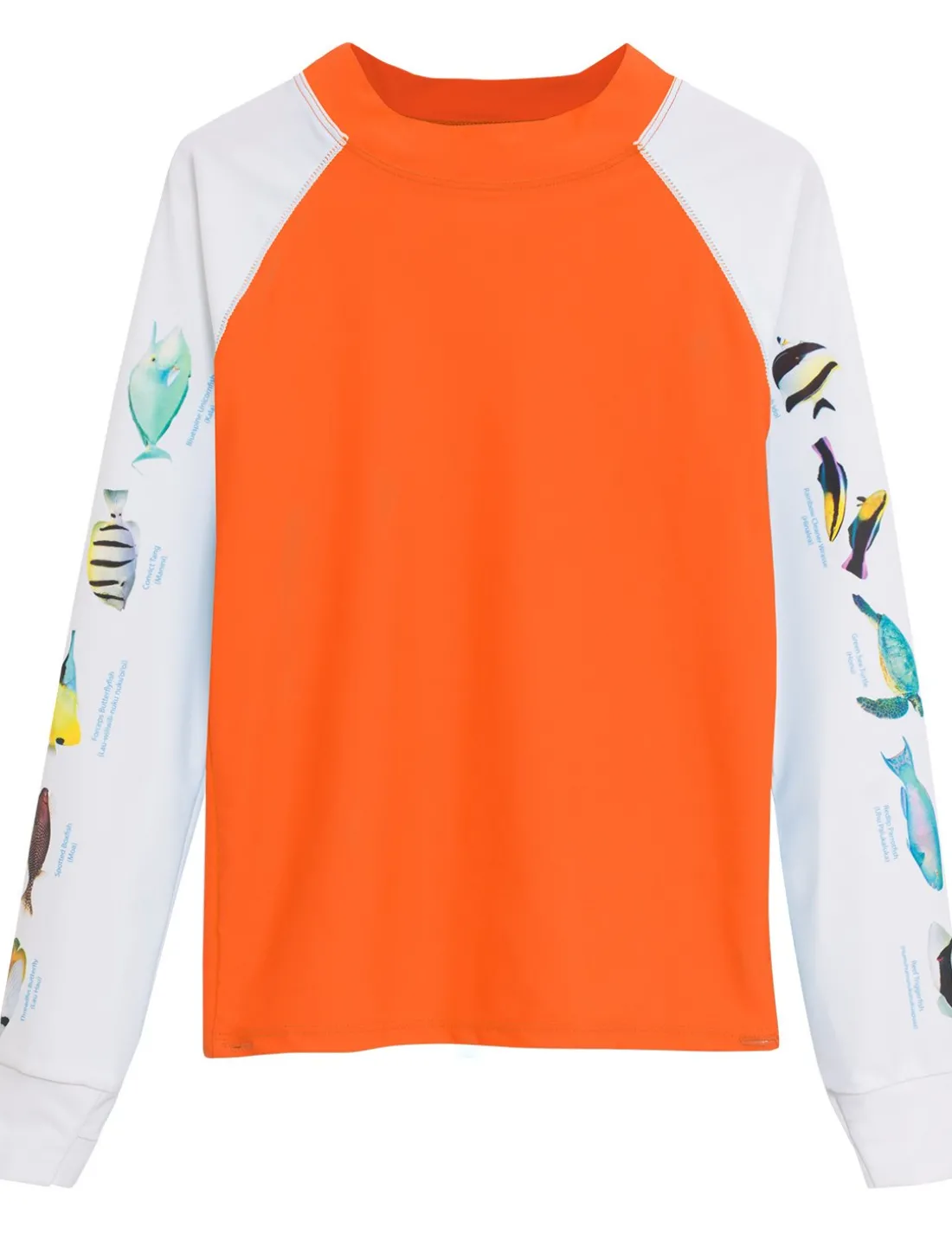 Snorkel Hawaii Fish ID Rash Guard - Orange