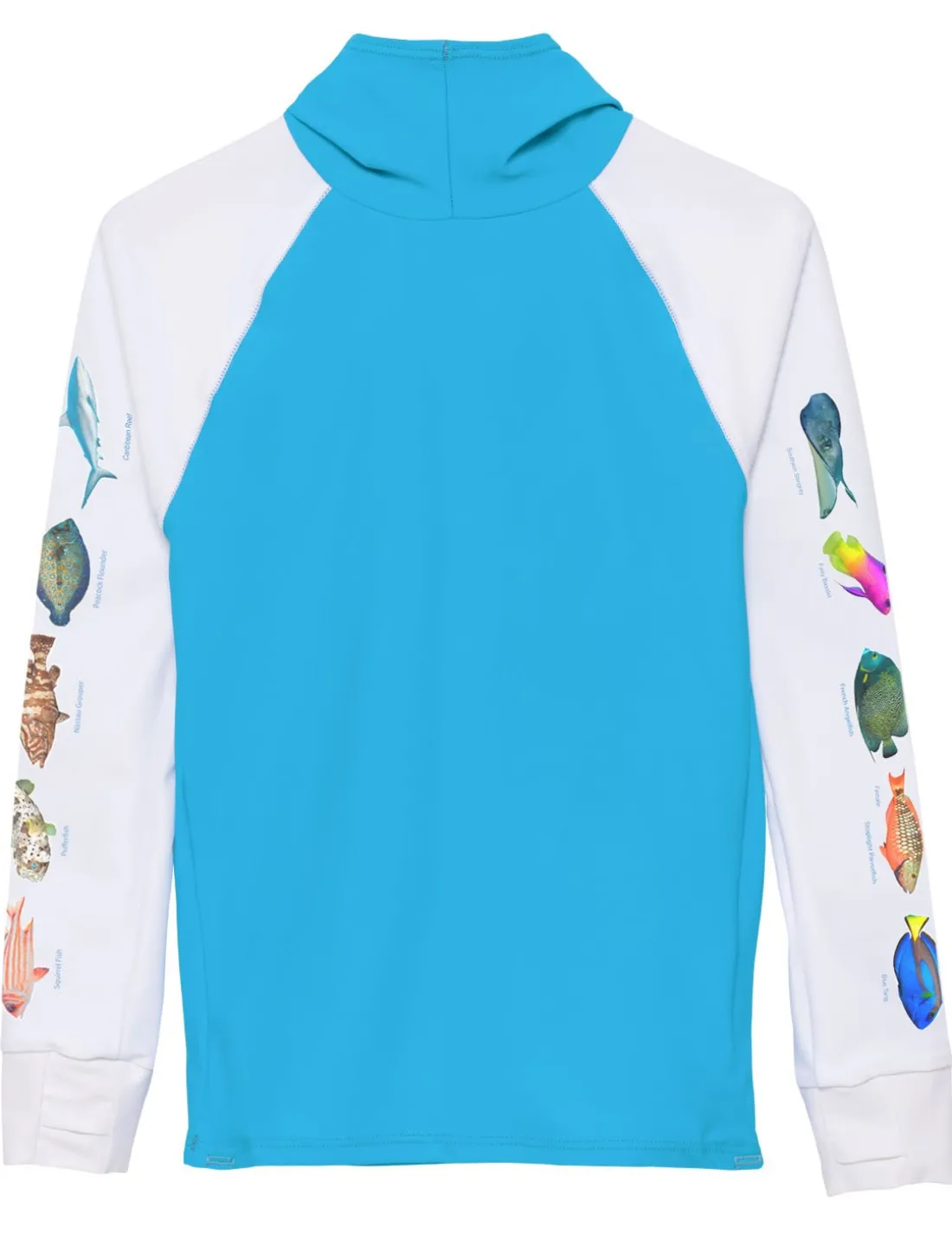 Snorkel Hoodie Rash Guard - Caribbean Fish ID - Hawaii