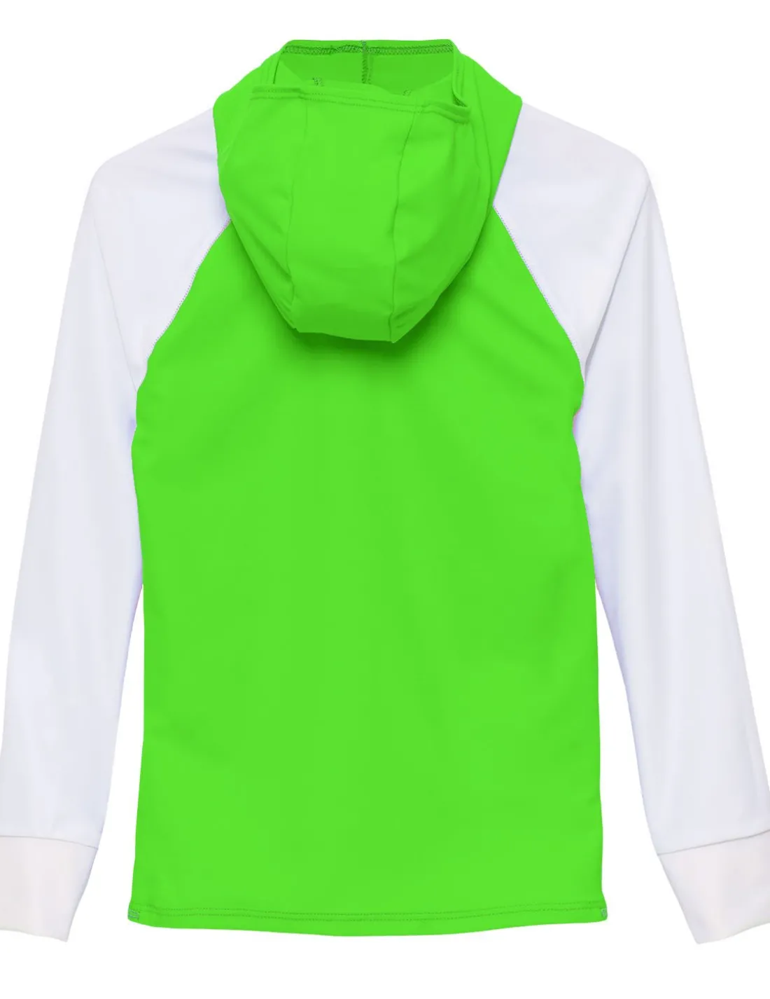 Snorkel Hoodie Rash Guard - Caribbean Fish ID - Neon Green