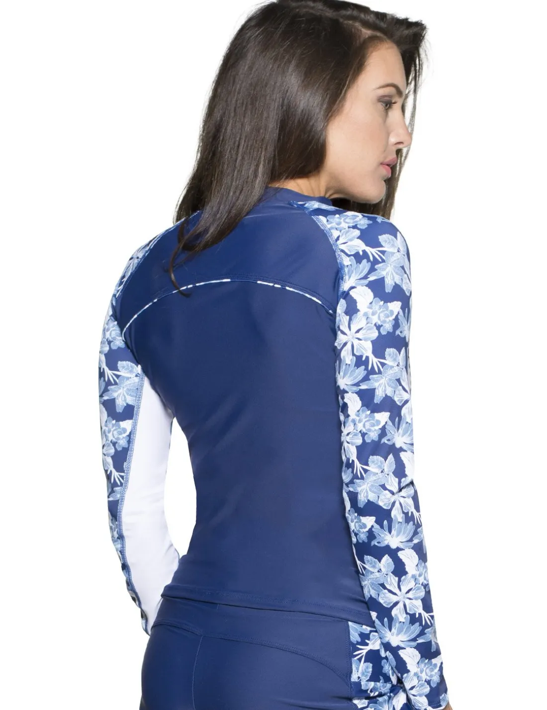 Women's Long Sleeve Rash Guard (Regular & Plus Size) - Retro Floral