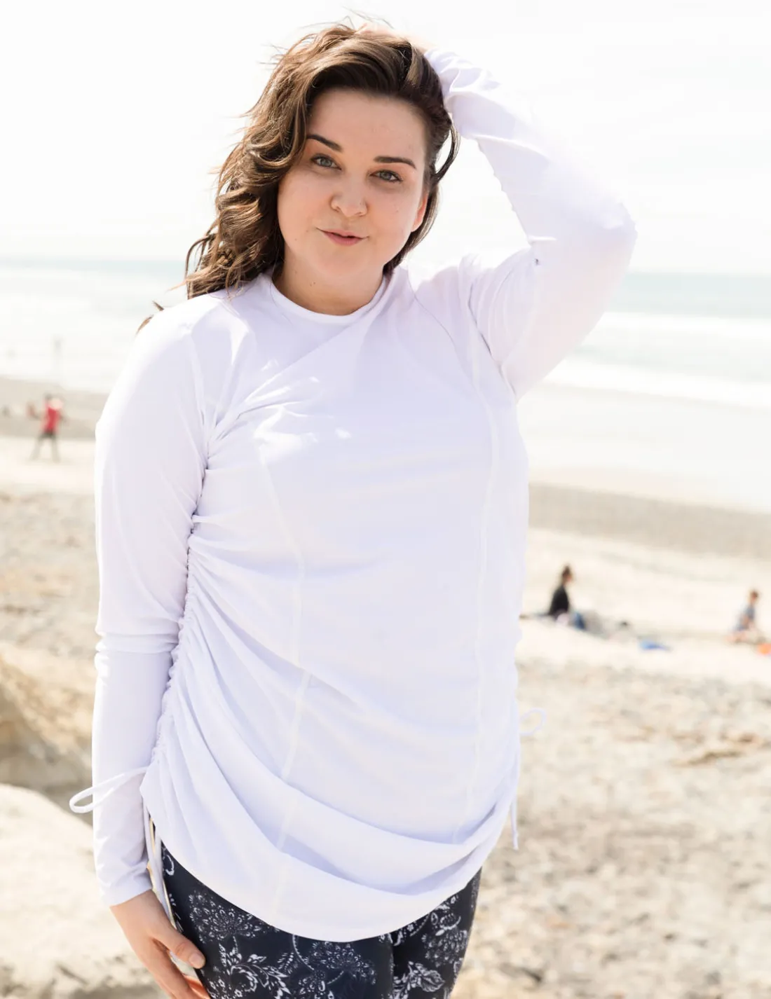 Women's Ruched Swim Top (Regular & Plus Size) - White