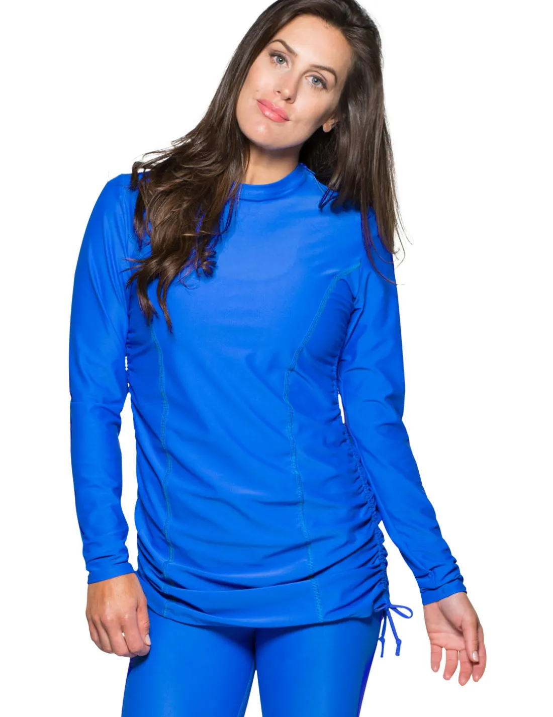 Women's Ruched Swim Top (Regular & Plus Size) - Royal
