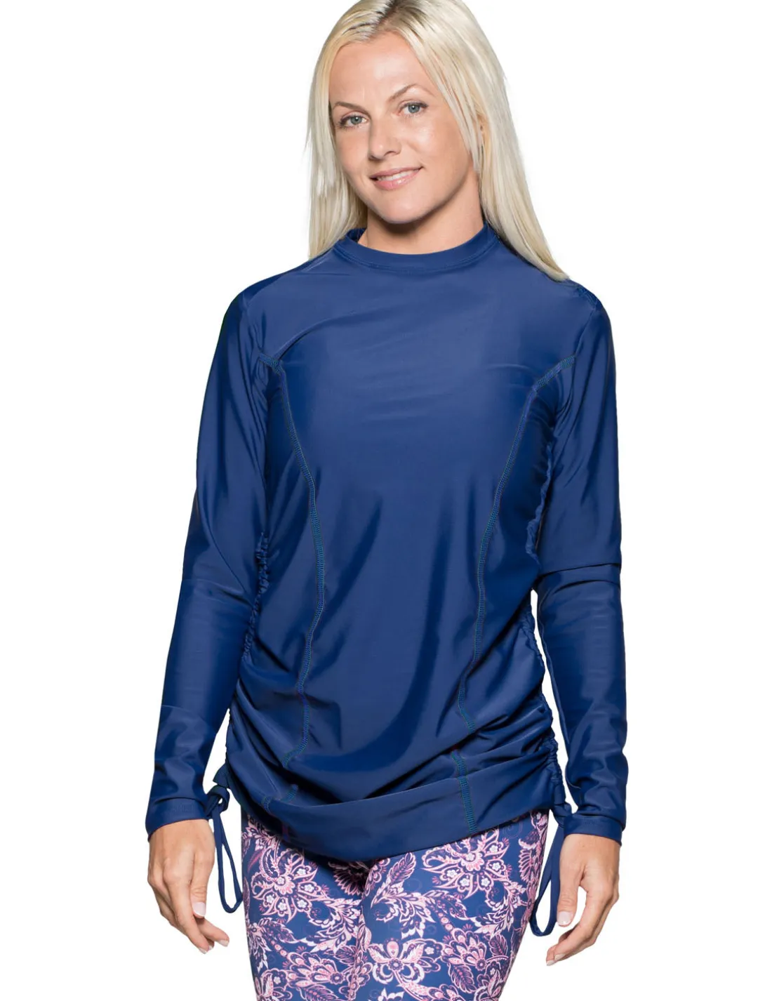 Women's Ruched Swim Top (Regular & Plus Size) - Navy