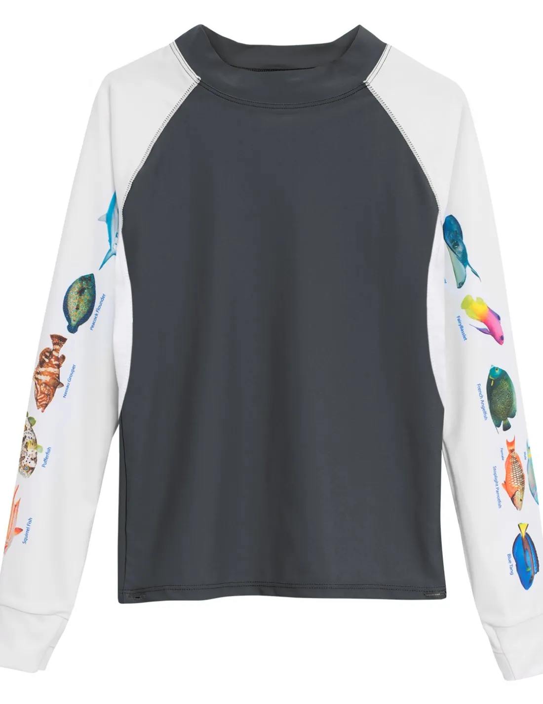 Women's Snorkel Caribbean Fish ID Rash Guard - Gray