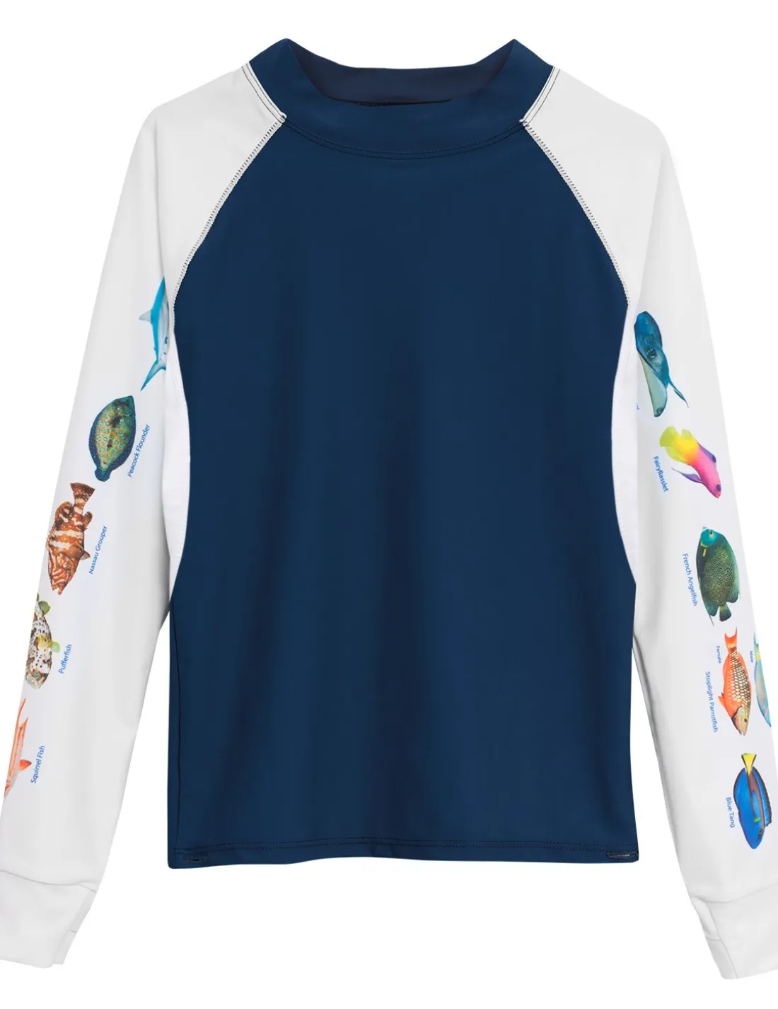 Women's Snorkel Caribbean Fish ID Rash Guard - Navy