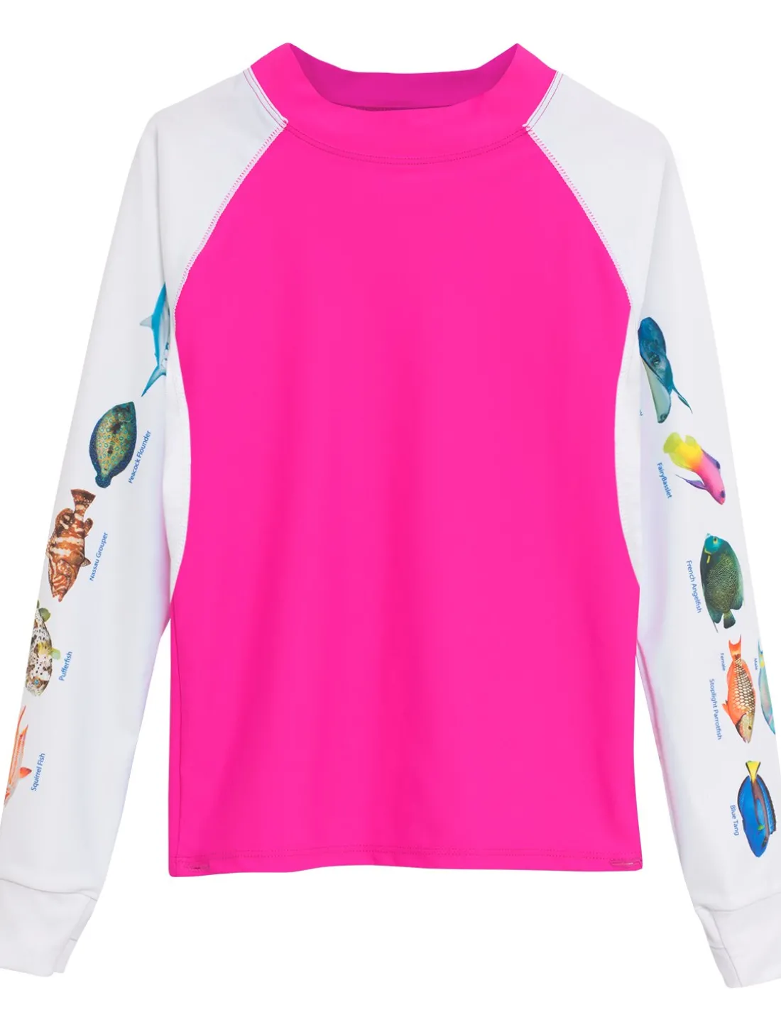 Women's Snorkel Caribbean Fish ID Rash Guard - Fuchsia