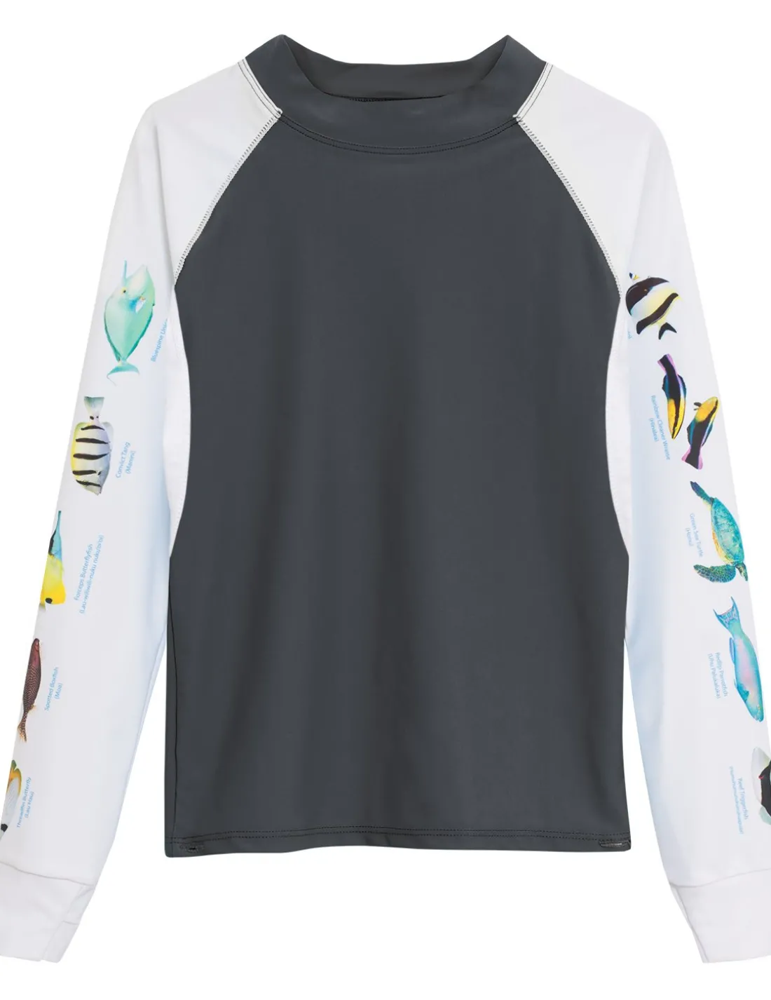 Women's Snorkel Hawaii Fish ID Rash Guard - Gray