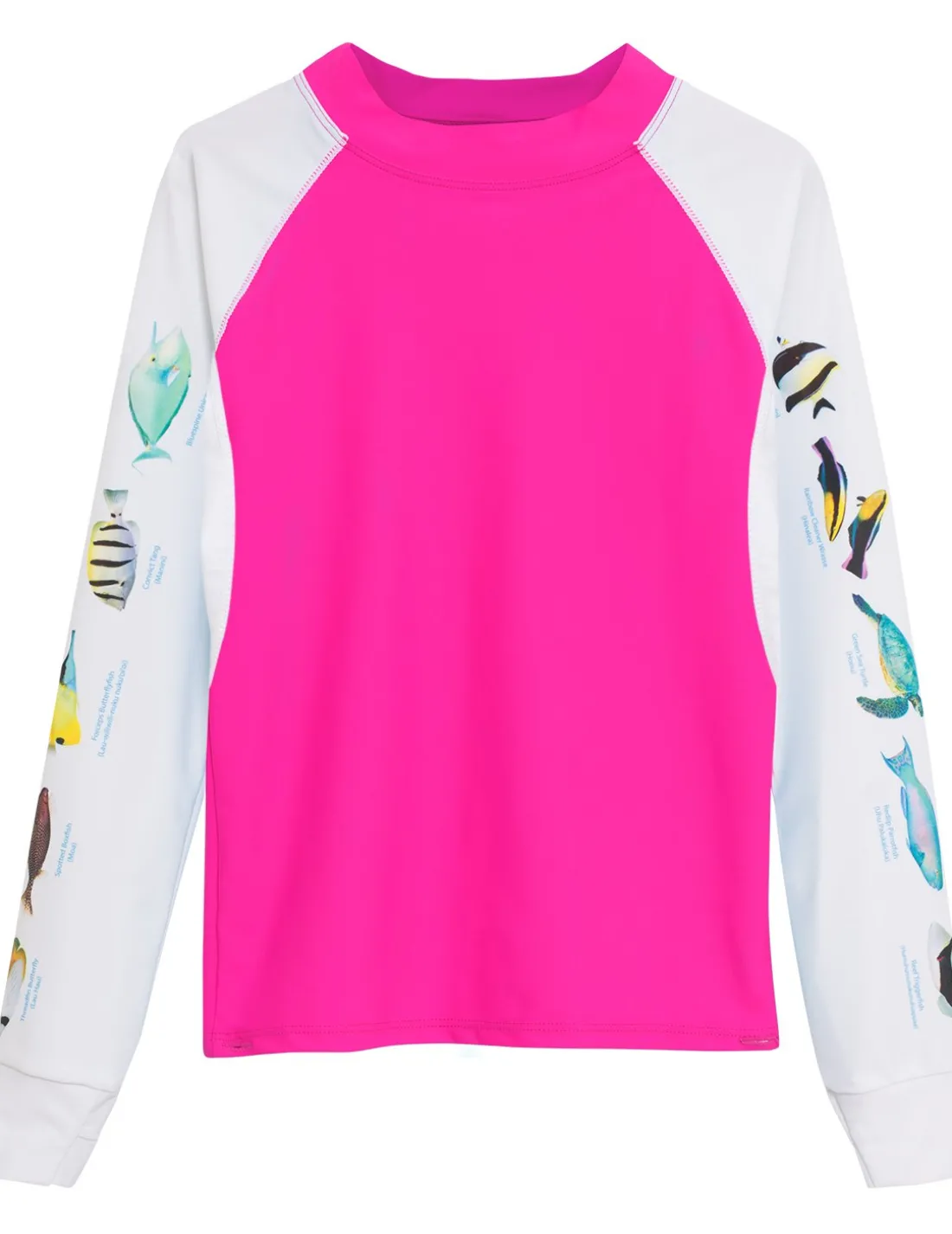 Women's Snorkel Hawaii Fish ID Rash Guard - Fuchsia