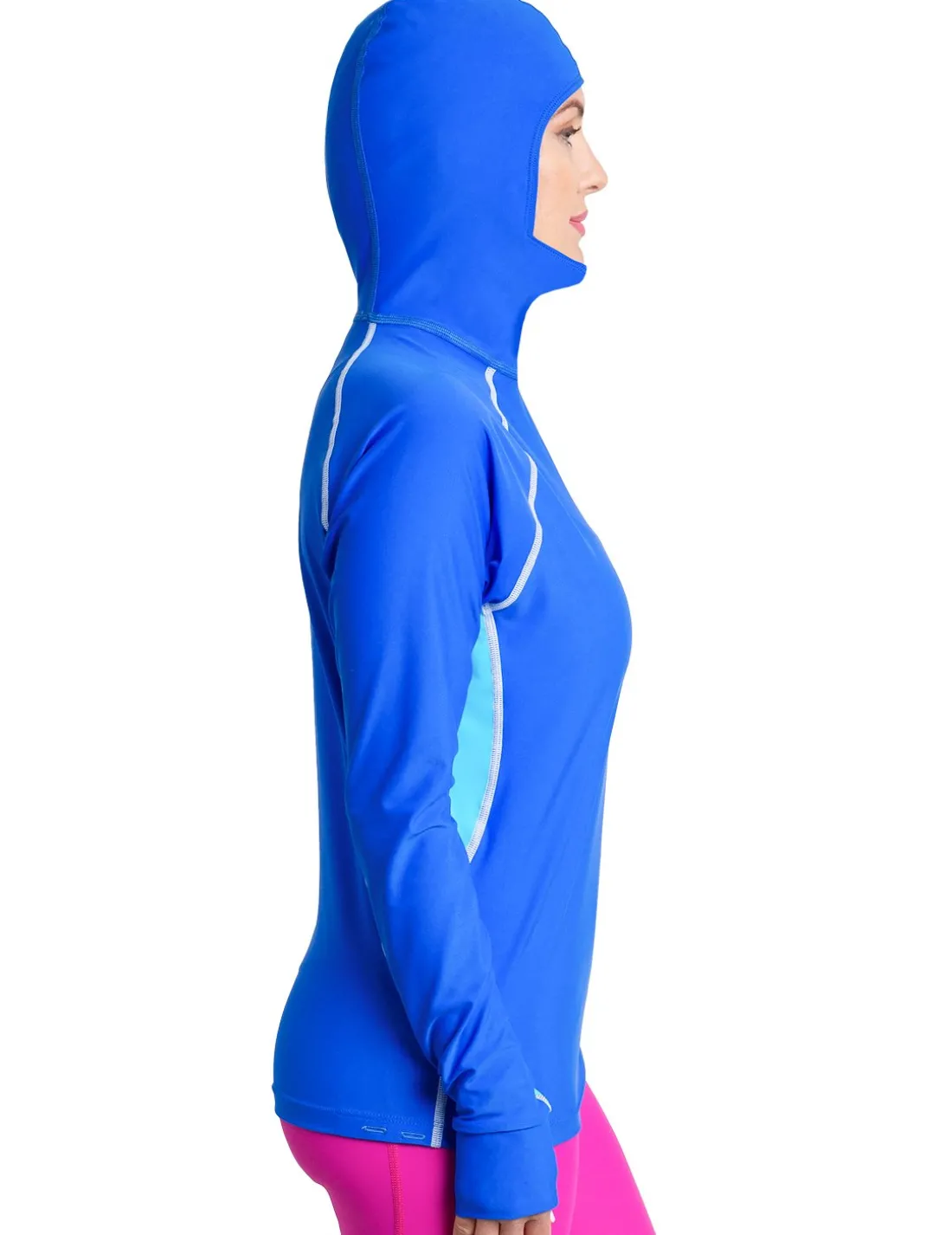 Women's Snorkel Hoodie Long Sleeve Rash Guard - Royal / Hawaii