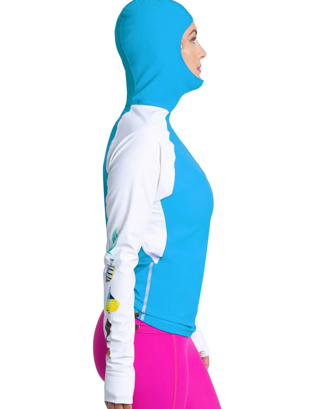 Women's Snorkel Hoodie Rash Guard - Hawaii Fish ID - Hawaii