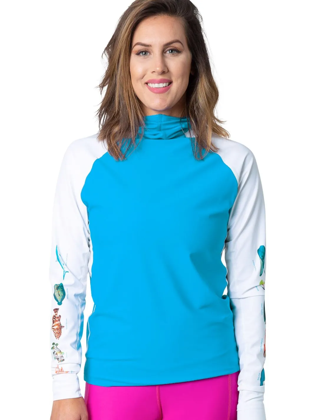 Women's Snorkel Hoodie Rash Guard - Caribbean Fish ID - Hawaii