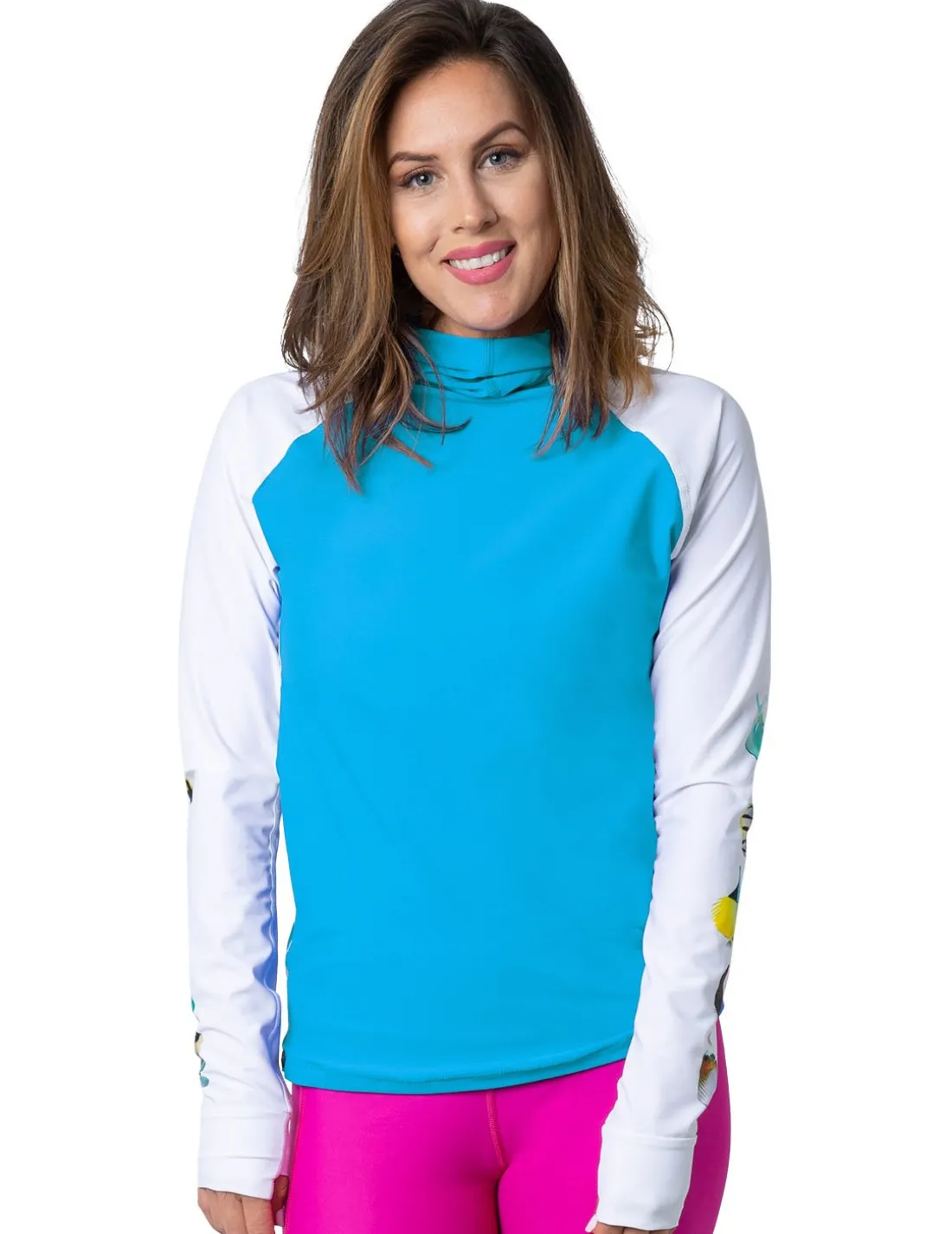 Women's Snorkel Hoodie Rash Guard - Hawaii Fish ID - Hawaii