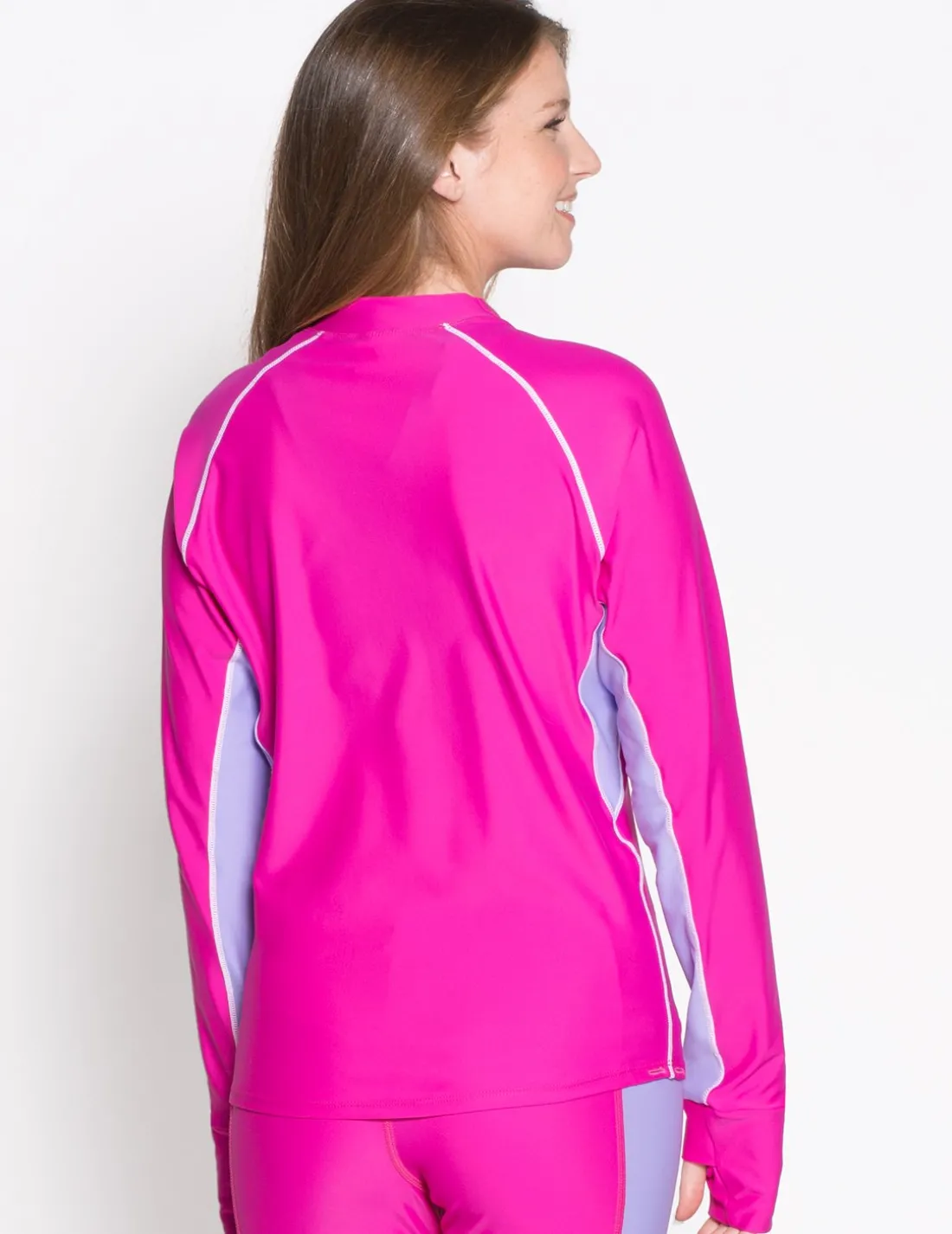 Women's Snorkel Long Sleeve Rash Guard - Fuchsia / Lavender