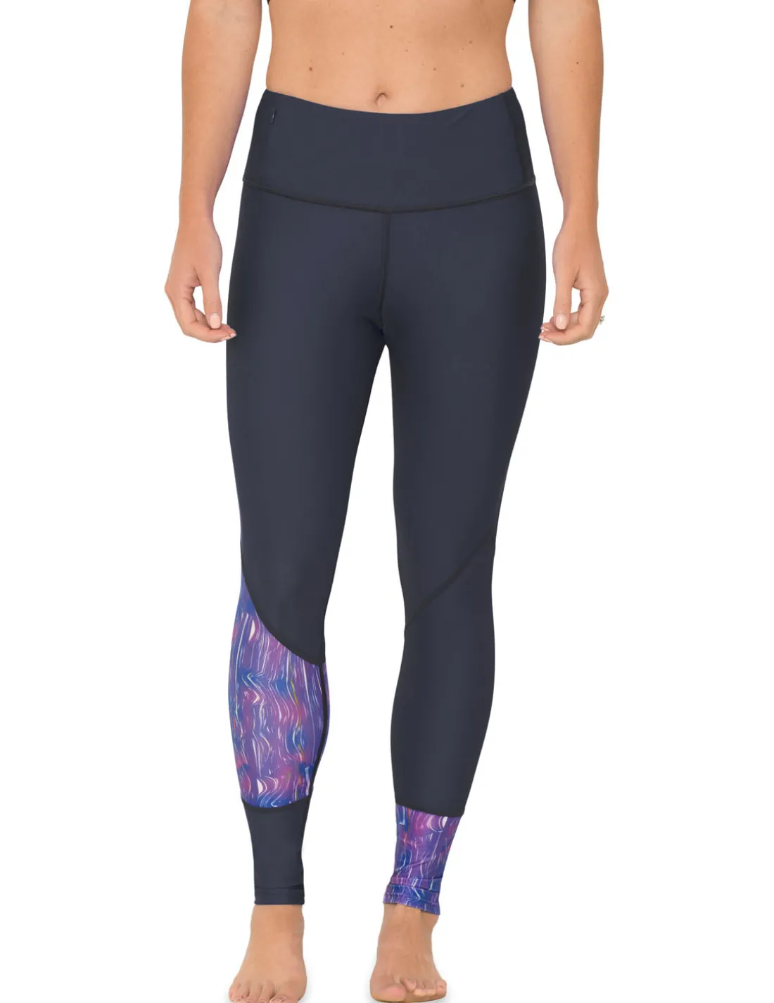 Women's Swim Legging (Regular & Plus Size) - Waves/Navy